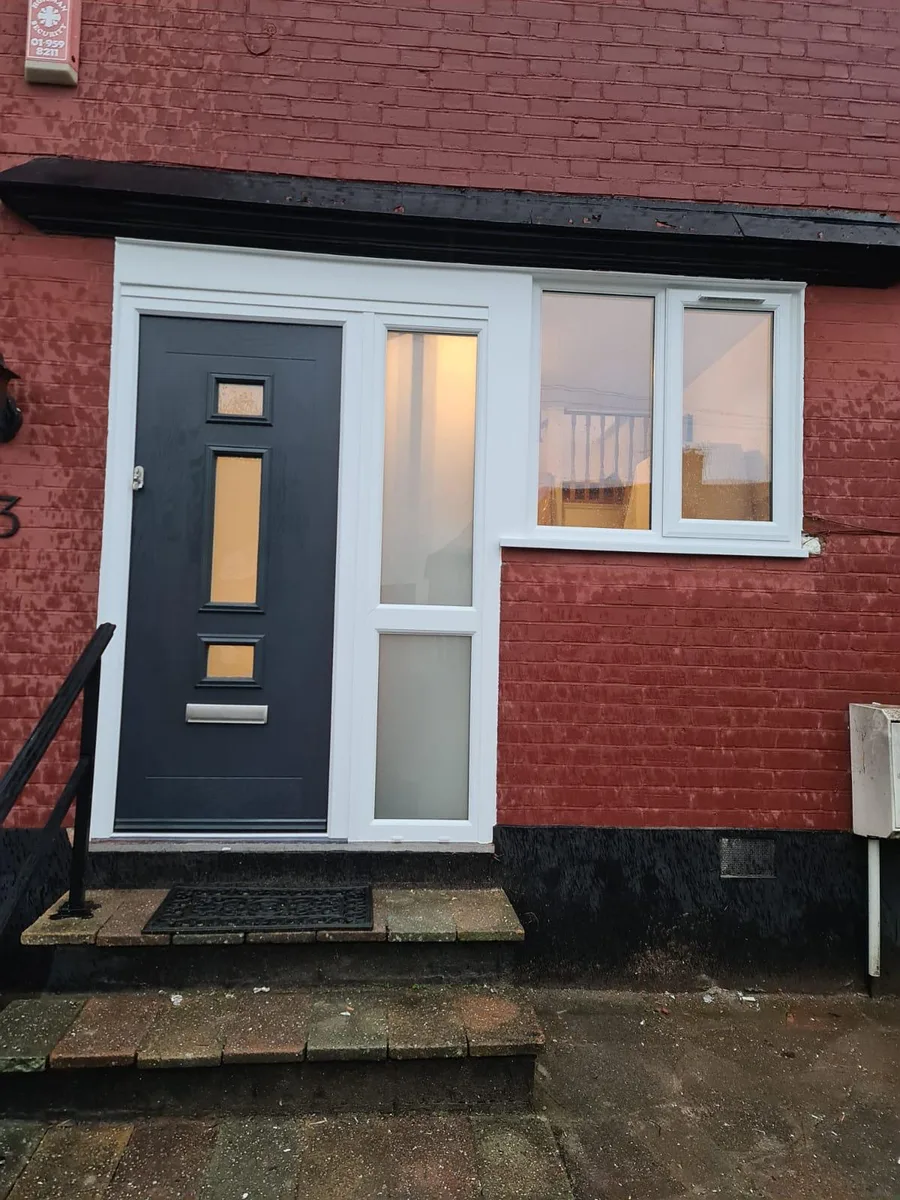 Anthracite Grey Composite Doors, exterior view installed in Chigwell by Cii Double Glazing