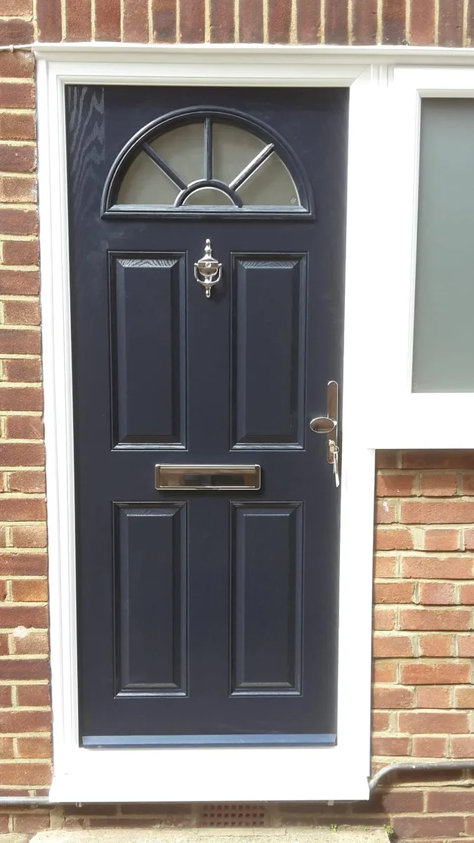 Black Composite Doors, exterior view installed in Chigwell by Cii Double Glazing