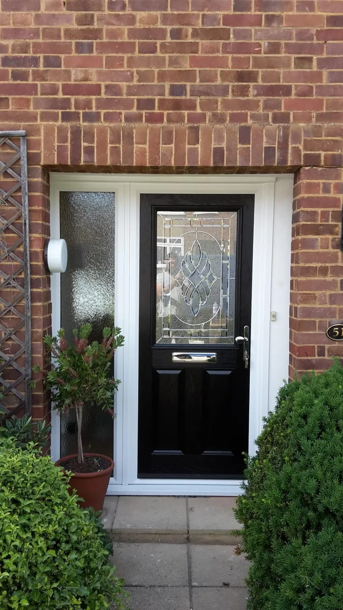 Black Composite Doors, exterior view installed in Chigwell by Cii Double Glazing