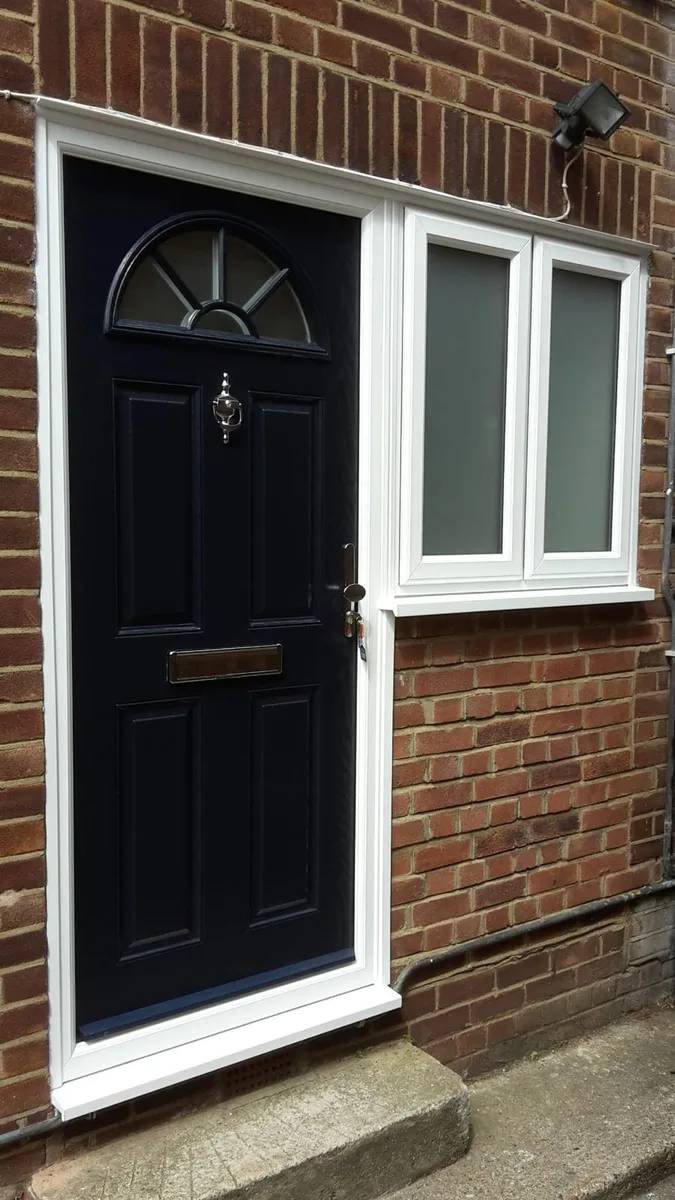 Black Composite Doors, exterior view installed in Romford by Cii Double Glazing