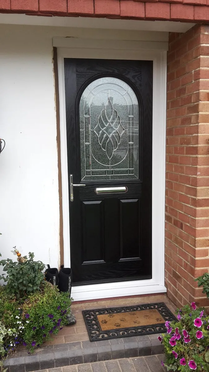 Black Composite Doors, exterior view installed in Romford by Cii Double Glazing