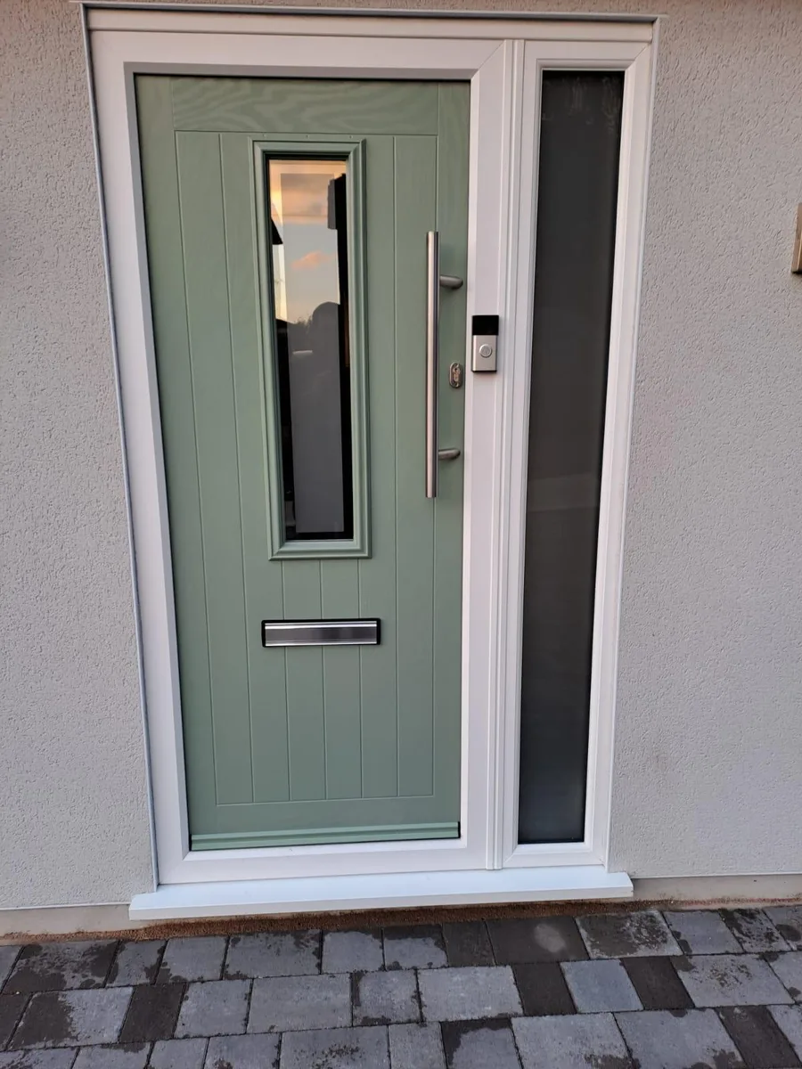 Chartwell Green Composite Doors, exterior view installed in Chigwell by Cii Double Glazing