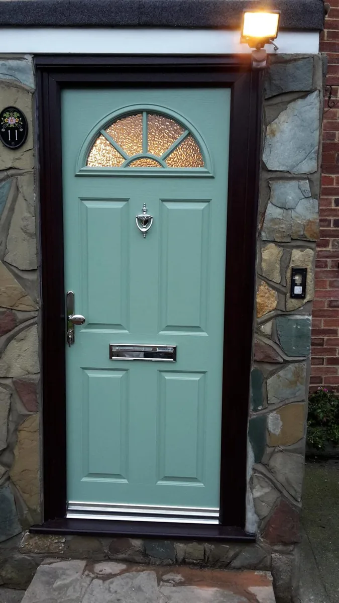 Chartwell Green Composite Doors, exterior view installed in Chigwell by Cii Double Glazing