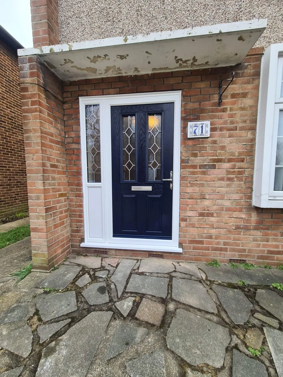 Dark Blue Composite Doors, exterior view installed in Chigwell by Cii Double Glazing