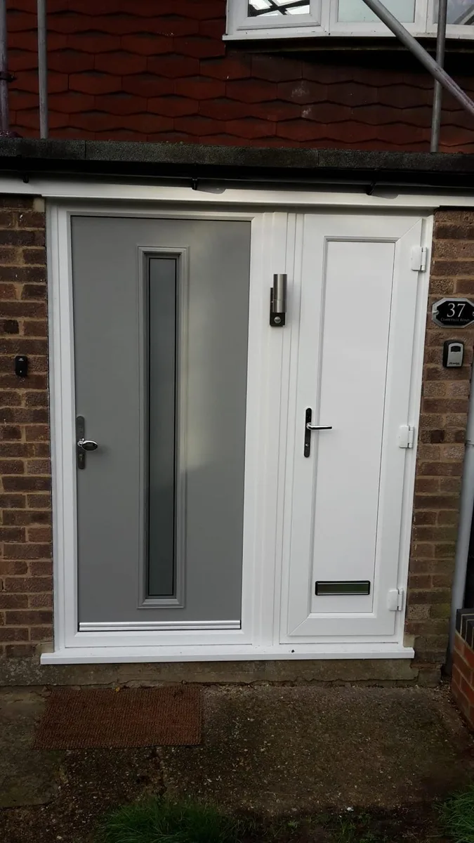 Slate Grey Composite Doors, exterior view installed in Romford by Cii Double Glazing