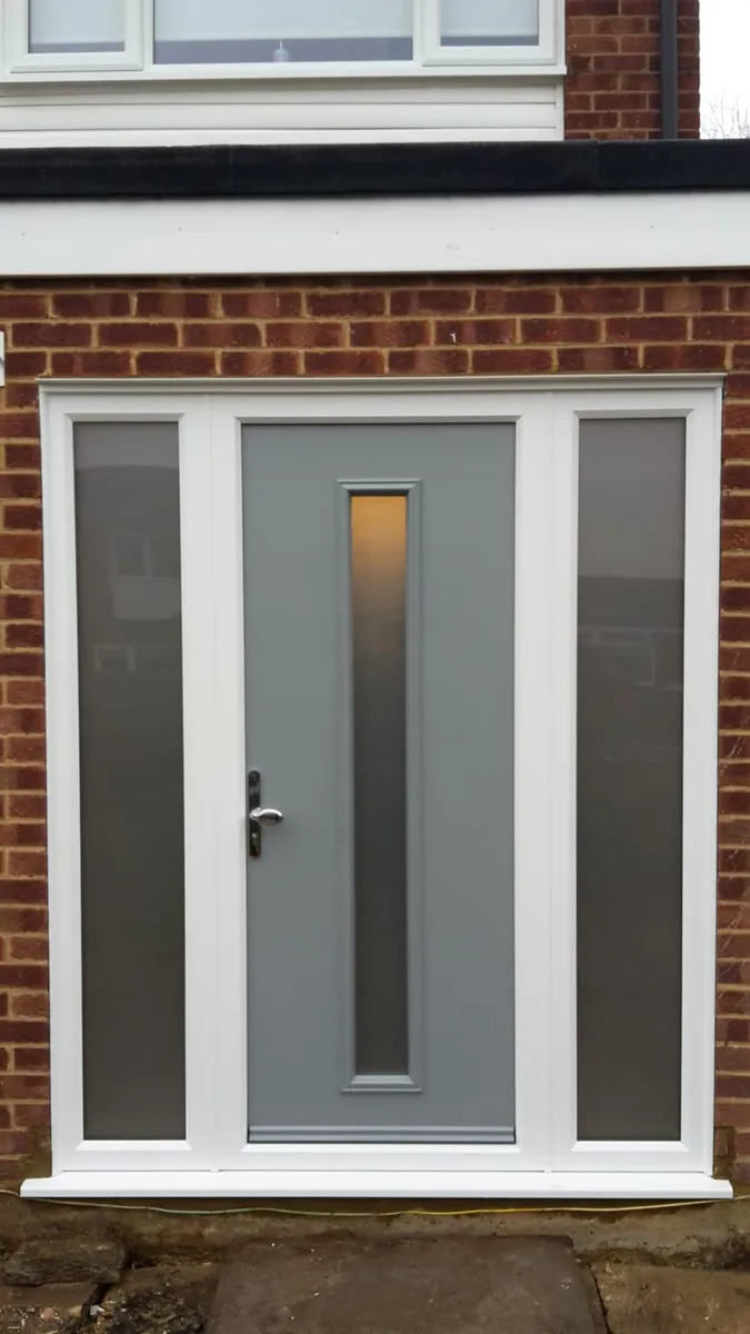 Slate Grey Composite Doors, wide view installed in Romford by Cii Double Glazing