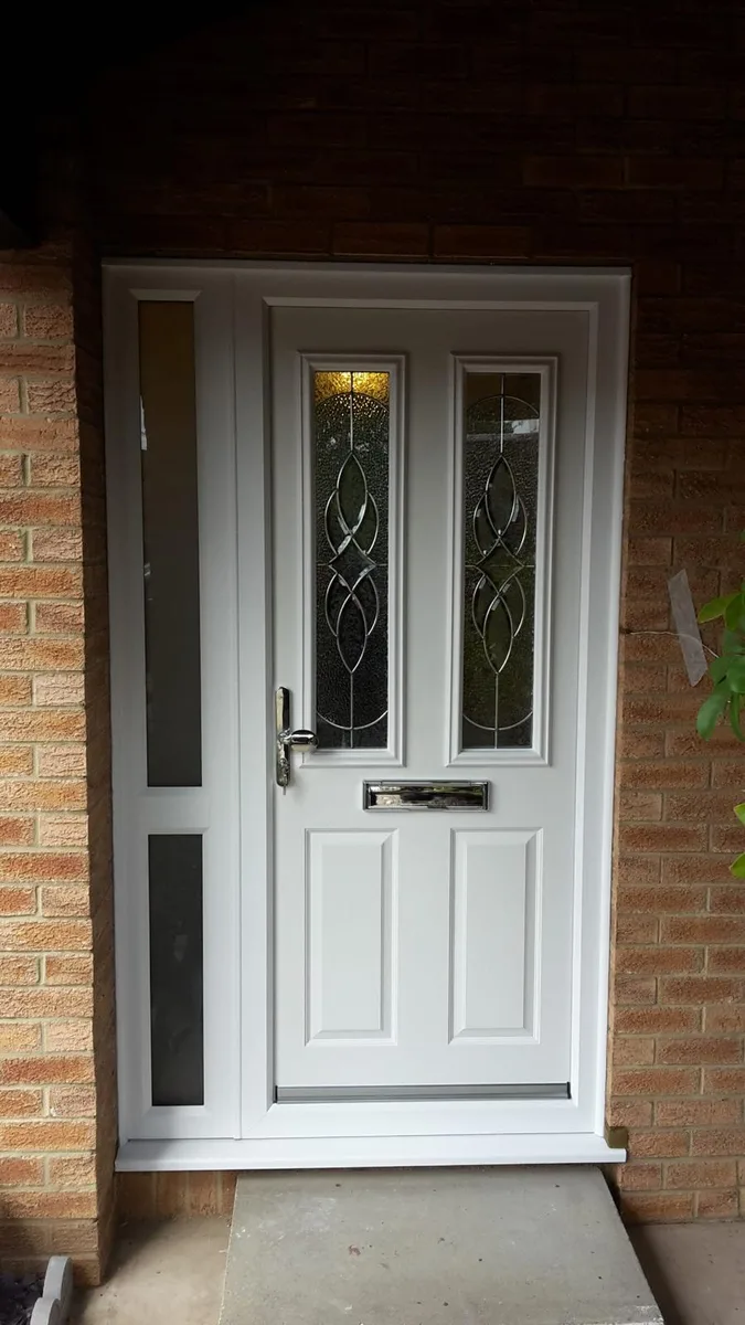 White Composite Doors, exterior view installed in Chigwell by Cii Double Glazing