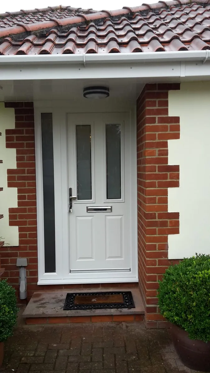 White Composite Doors, exterior view installed in Chigwell by Cii Double Glazing