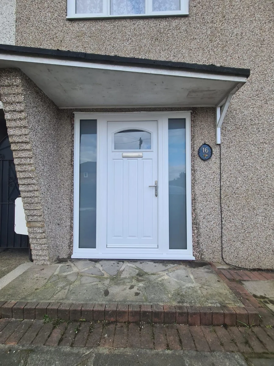 White Composite Doors, wide view installed in Romford by Cii Double Glazing