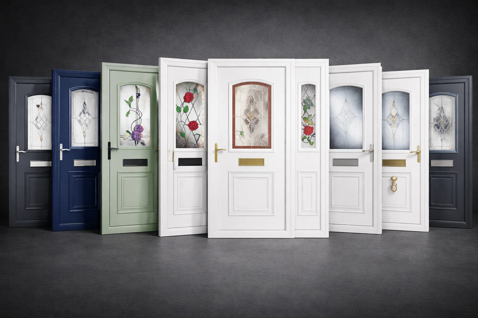 uPVC door collection main graphic created for Cii Double Glazing