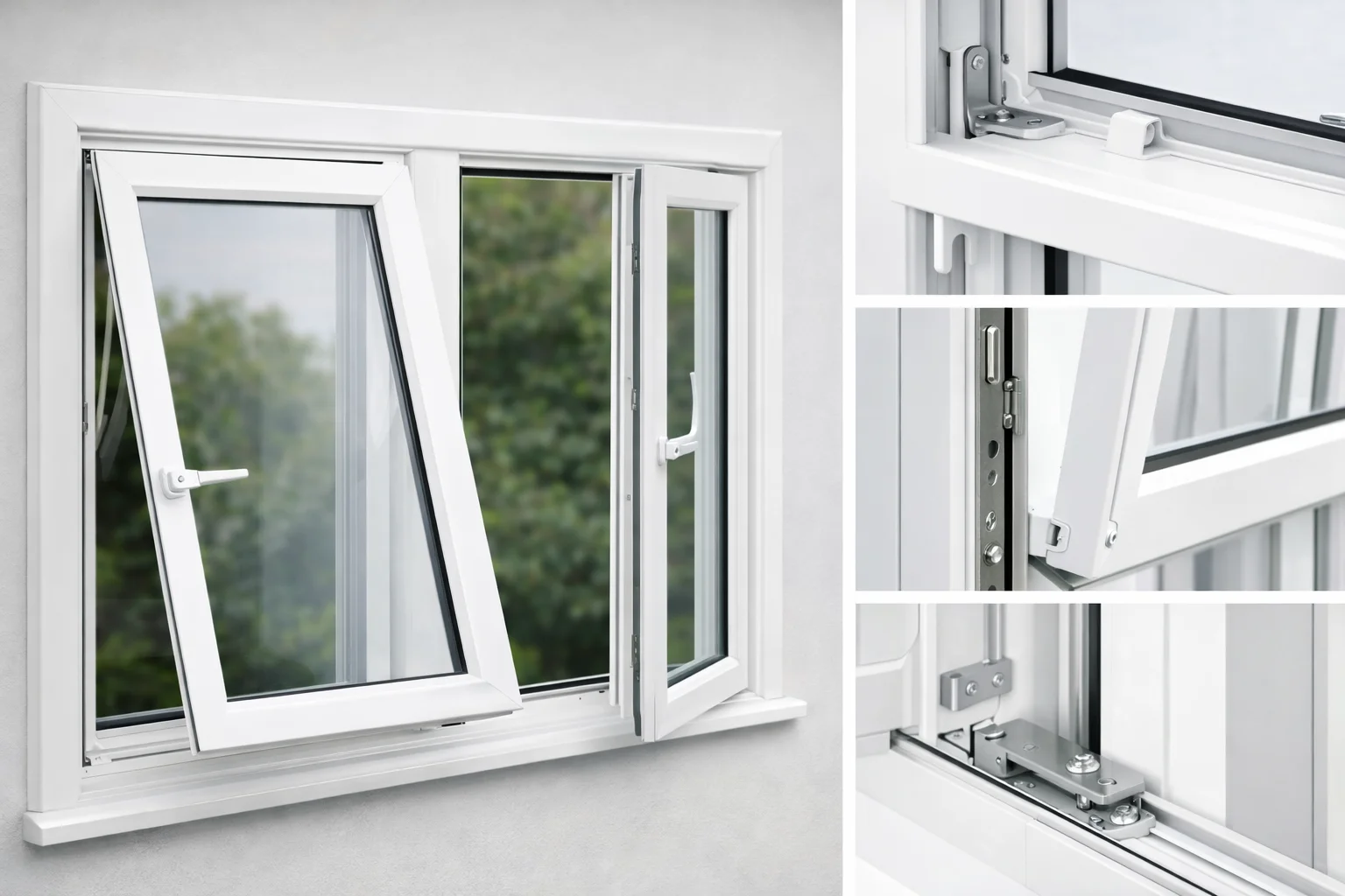 Tilt and turn windows main graphic created for Cii Double Glazing