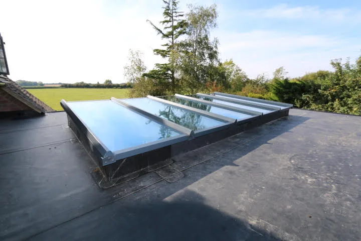 Silver Grey Maxi-Flat Rooflight, wide view installed in Romford by Cii Double Glazing